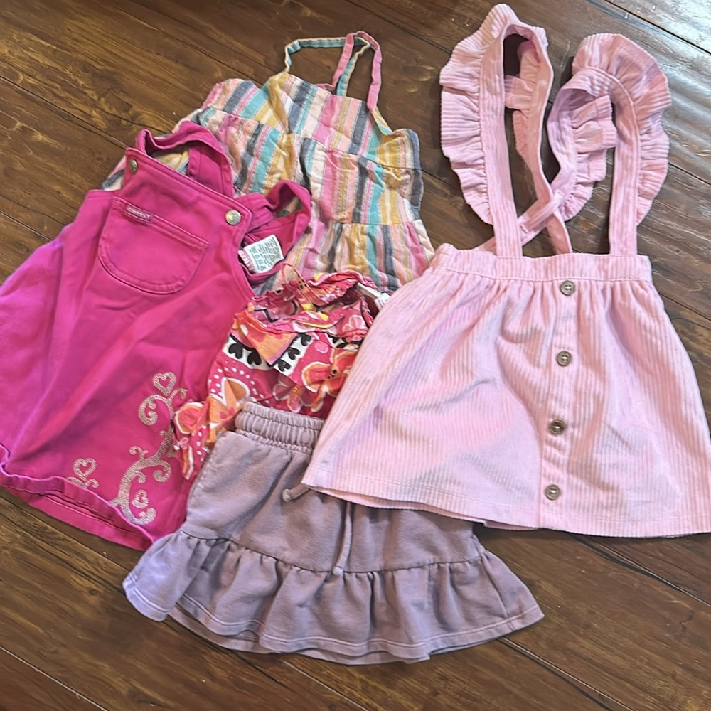 Girls 3T Clothing Lot 5 Dresses Jumper Top Skirt GUESS Cat & Jack Sonoma
